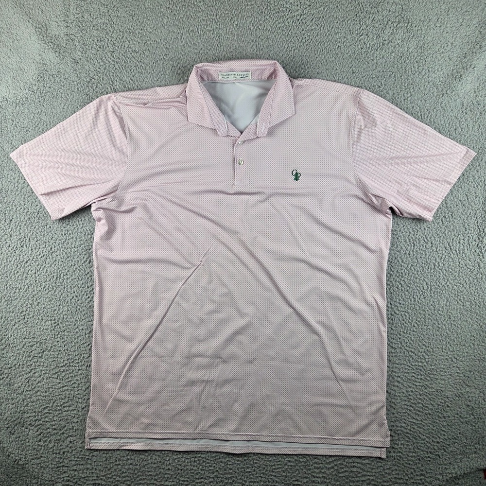 Holderness & Bourne Polo Shirt Men 2XL Pink Golf The Demaret Stretch Calusa Pine